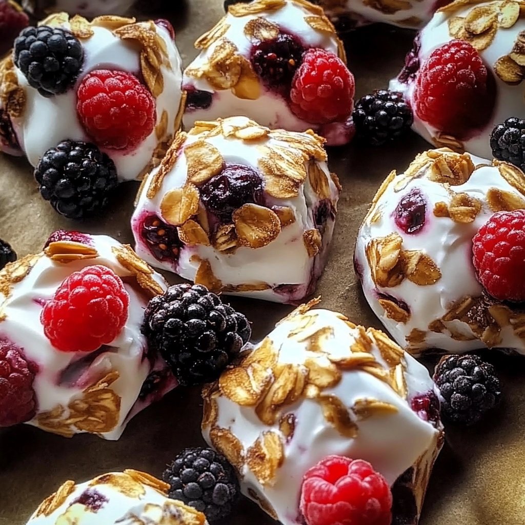 Frozen Yogurt Bark with Berries