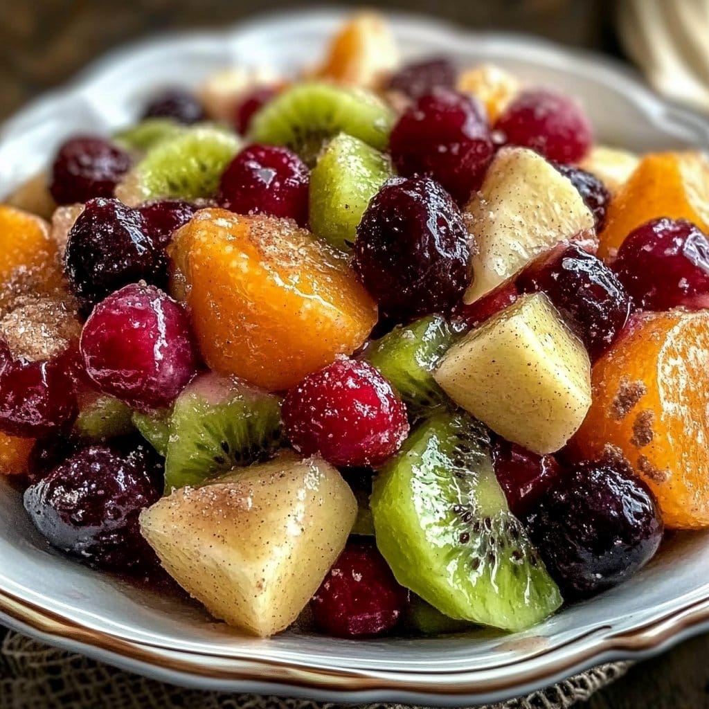 Fresh Winter Fruit Salad with Easy Cinnamon Vanilla Dressing