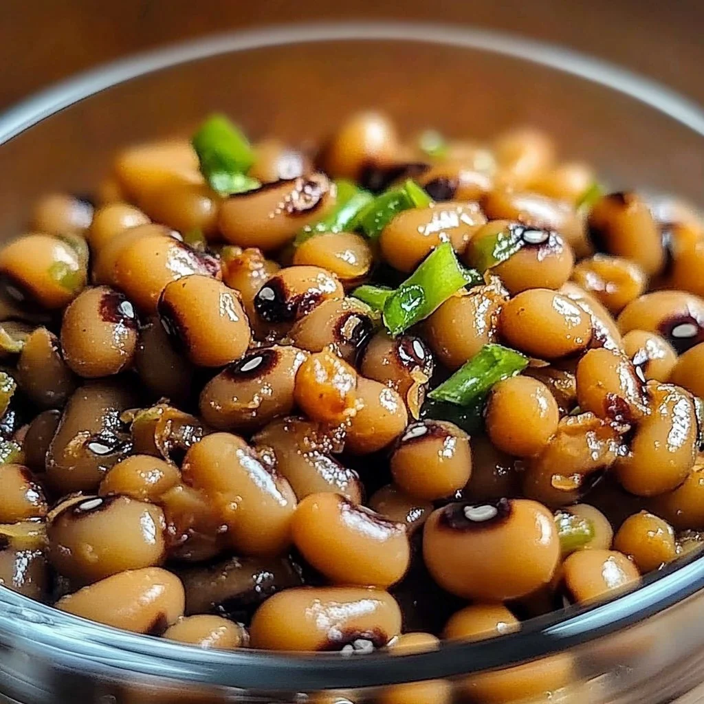 Delicious air fryer black eyed peas served in a bowl, showcasing their crispy texture.