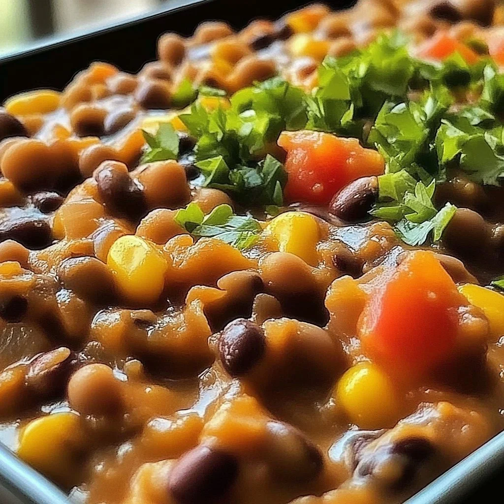Delicious black-eyed pea casserole topped with cheese and herbs
