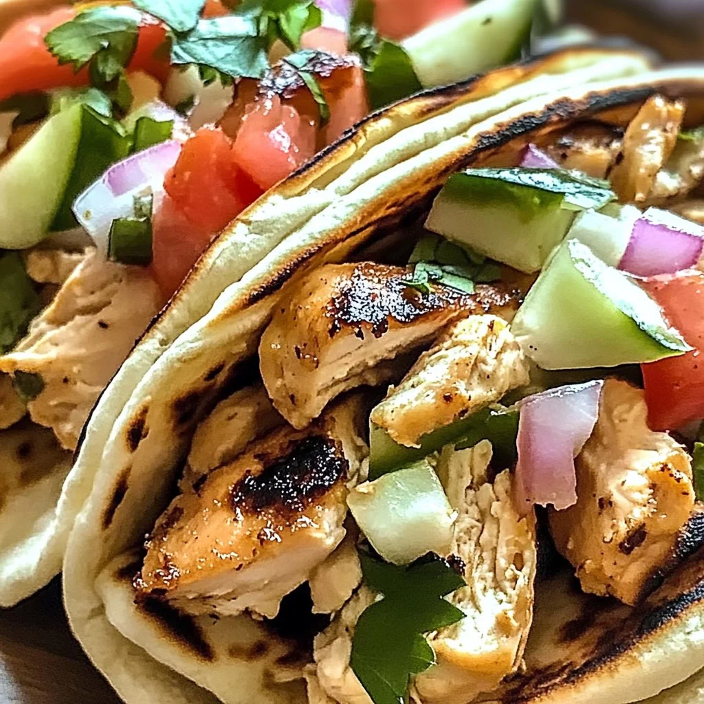 Delicious chicken pitas filled with fresh ingredients and vibrant flavors.