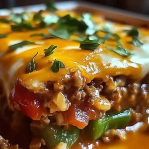 Delicious stuffed chile casserole with layers of comfort and flavor