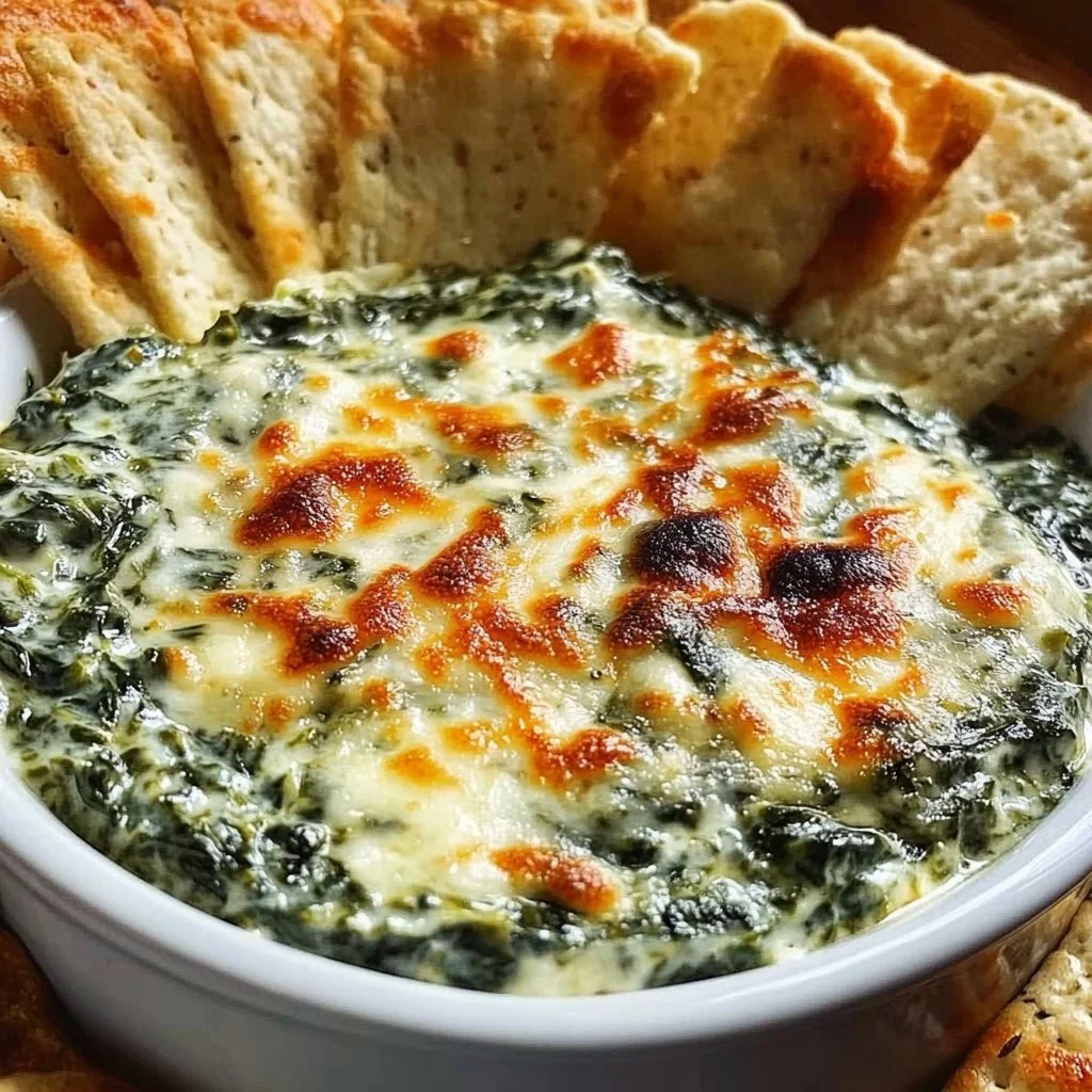 Creamy Knorr Spinach Dip served in a bowl with fresh vegetables for dipping