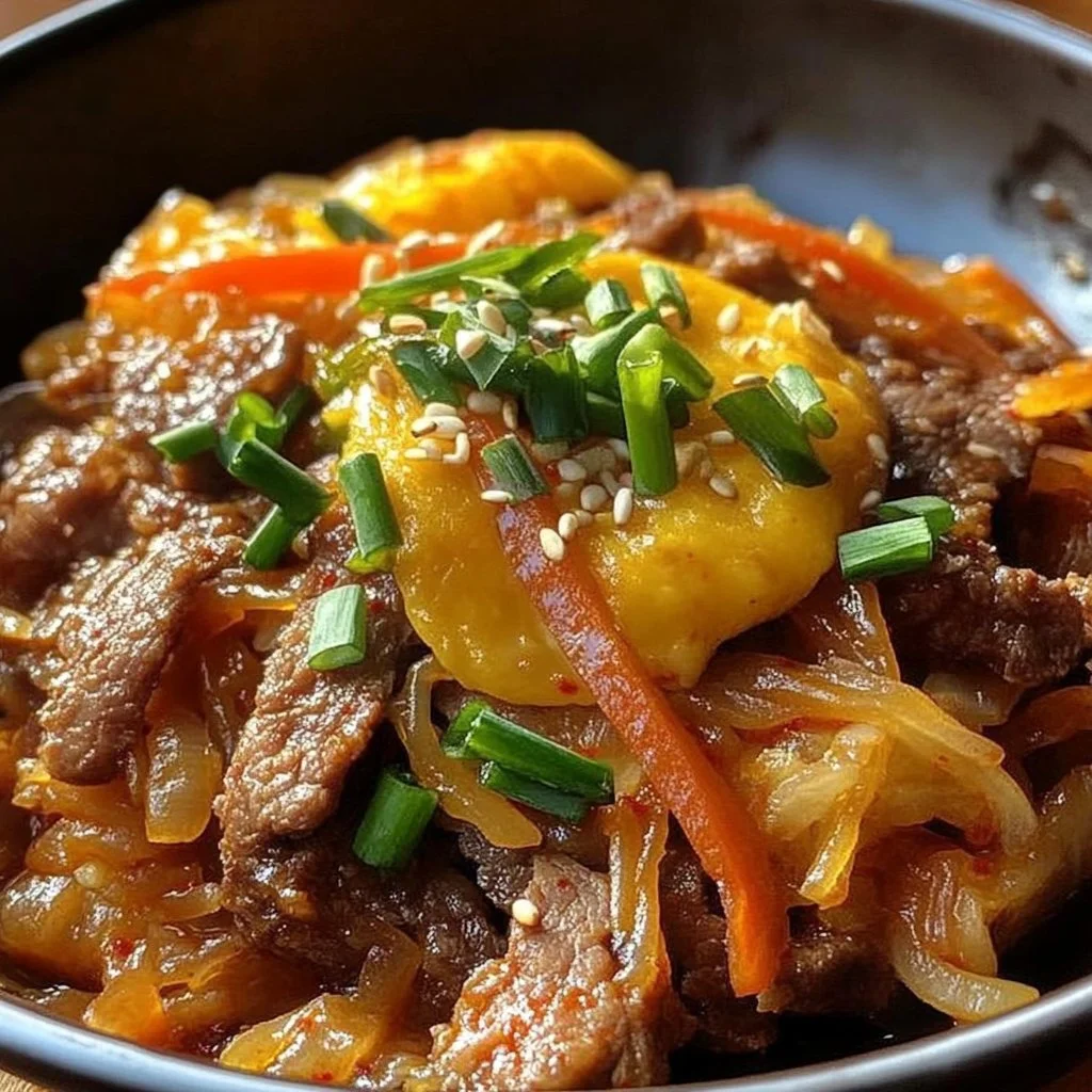 Korean New Year meal featuring traditional dishes and festive decorations.