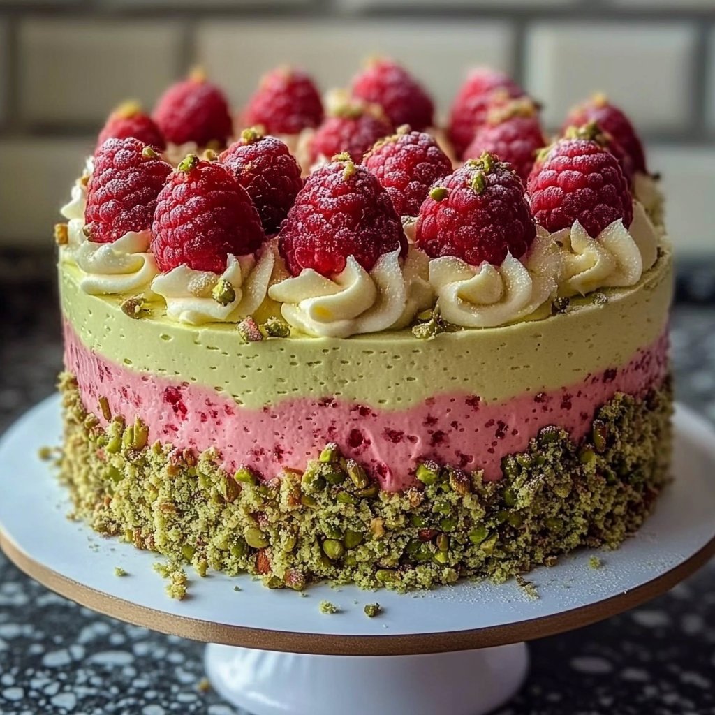 Pistachio and Raspberry Cake