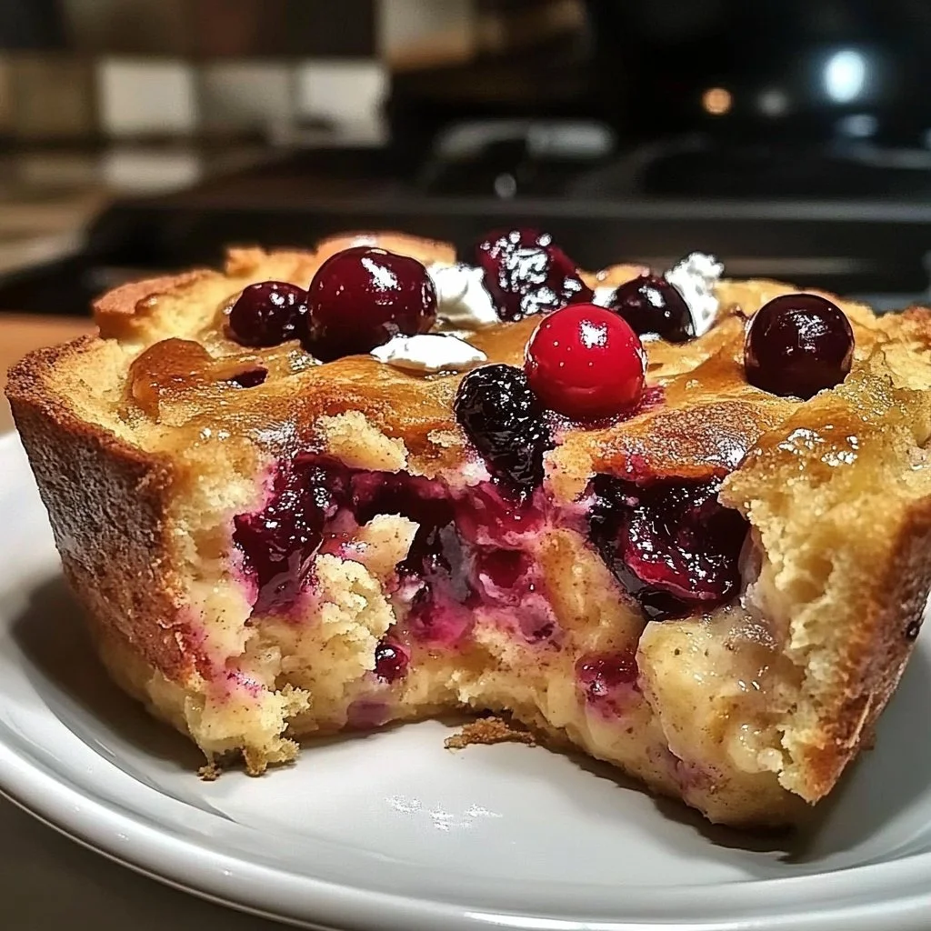 Maple Cranberry Bread Pudding