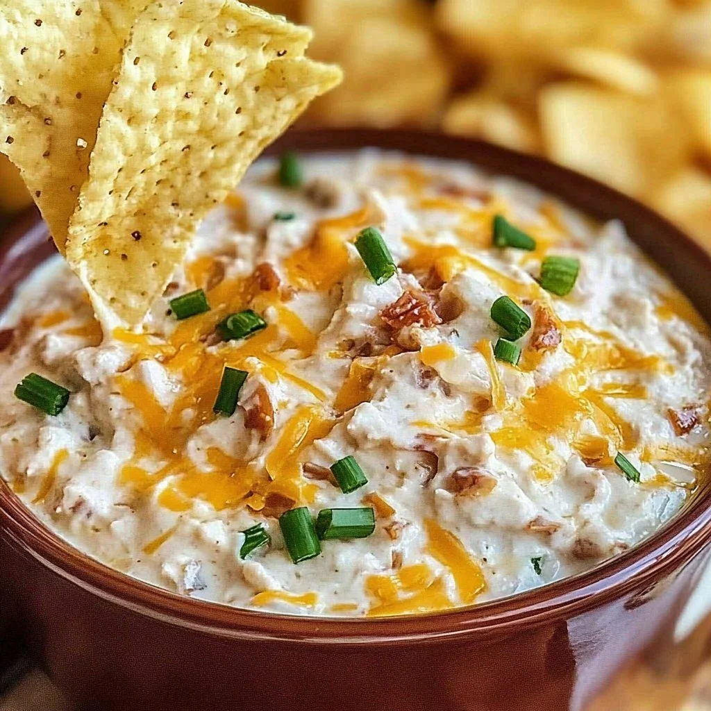 Delicious Million Dollar Crack Dip served in a bowl with crackers.