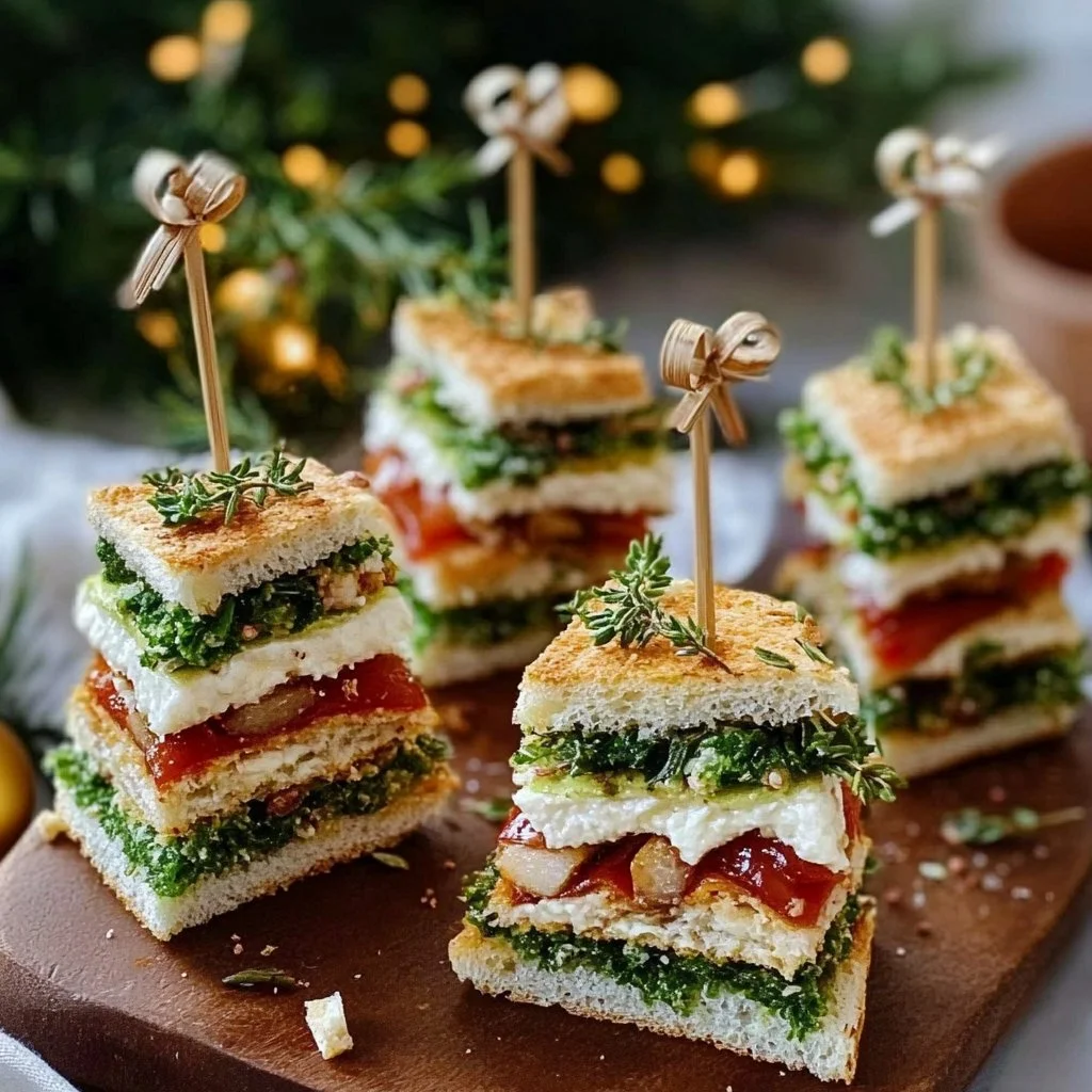 Mini Christmas Tree Sandwich Skewers