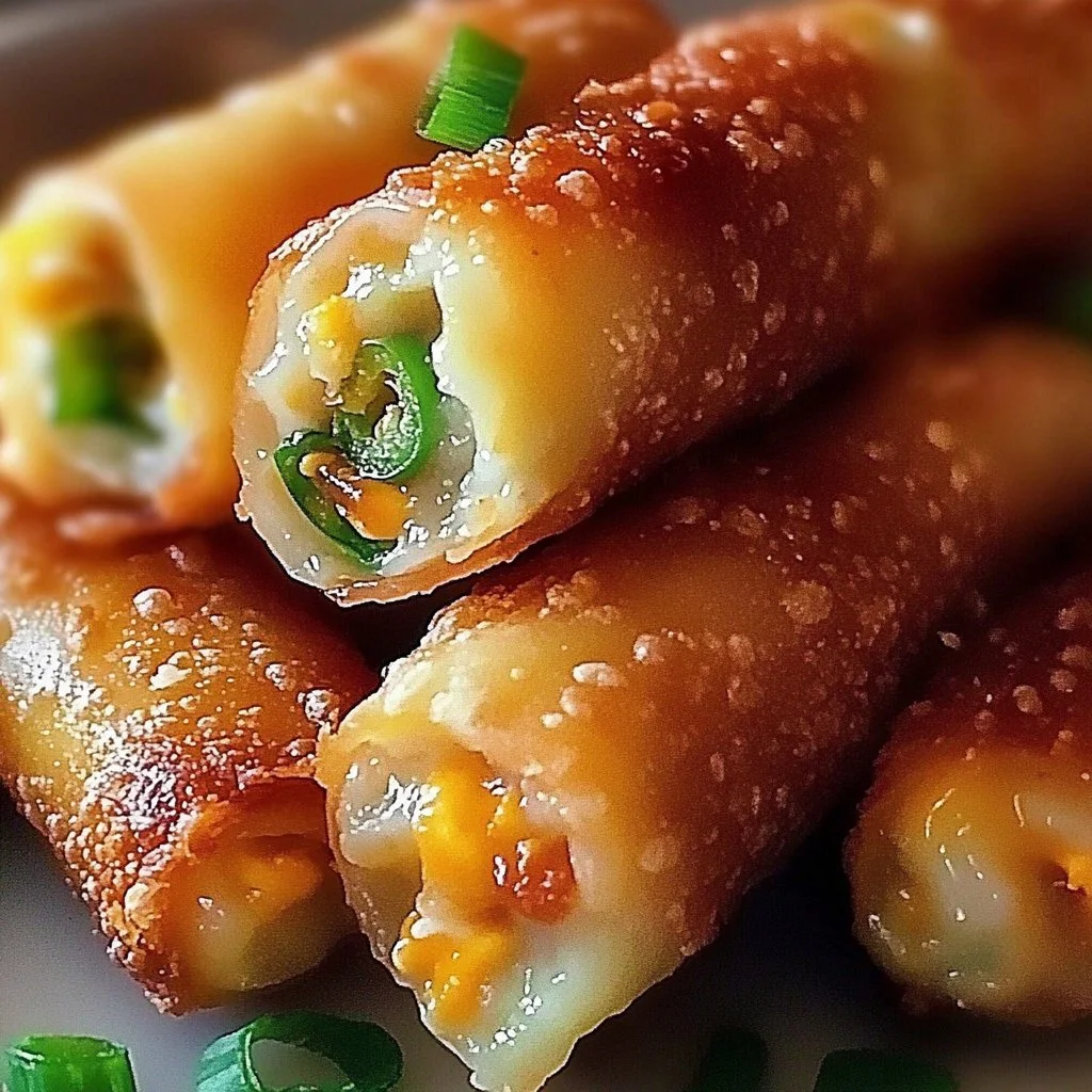 Crispy Mini Jalapeno Popper Egg Rolls filled with cream cheese and jalapenos.