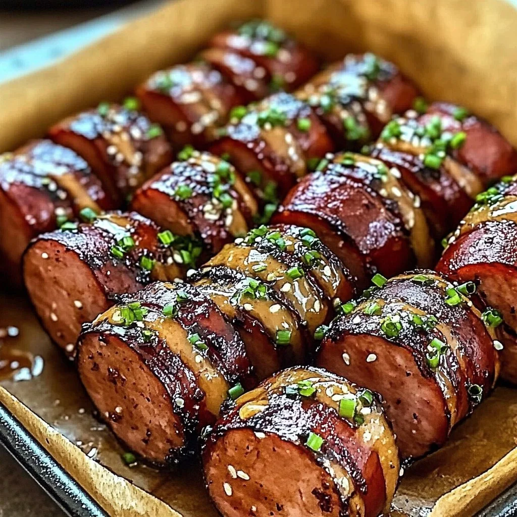 Mustard Hasselback Kielbasa Bites