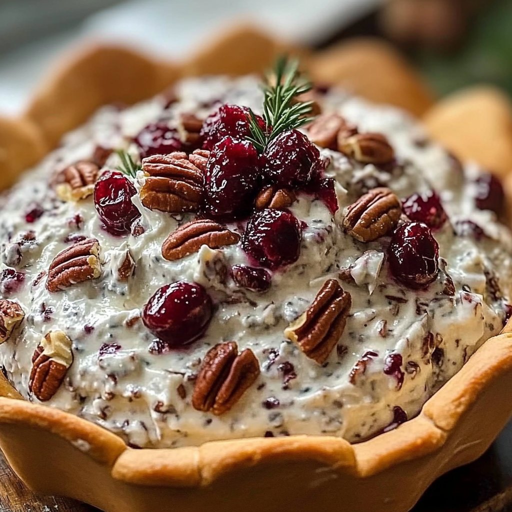 Cranberry Pecan Snowflake Cream Cheese Dip