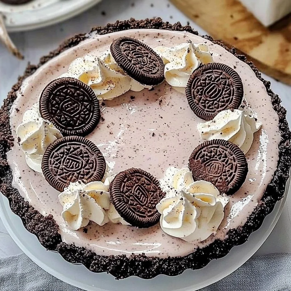 No Bake Oreo Pudding Pie
