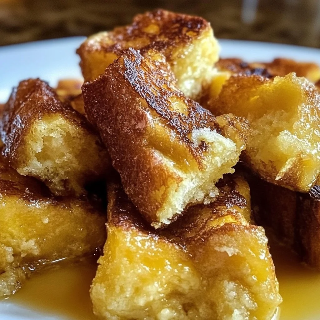 Delicious overnight French toast bake topped with fruit and syrup
