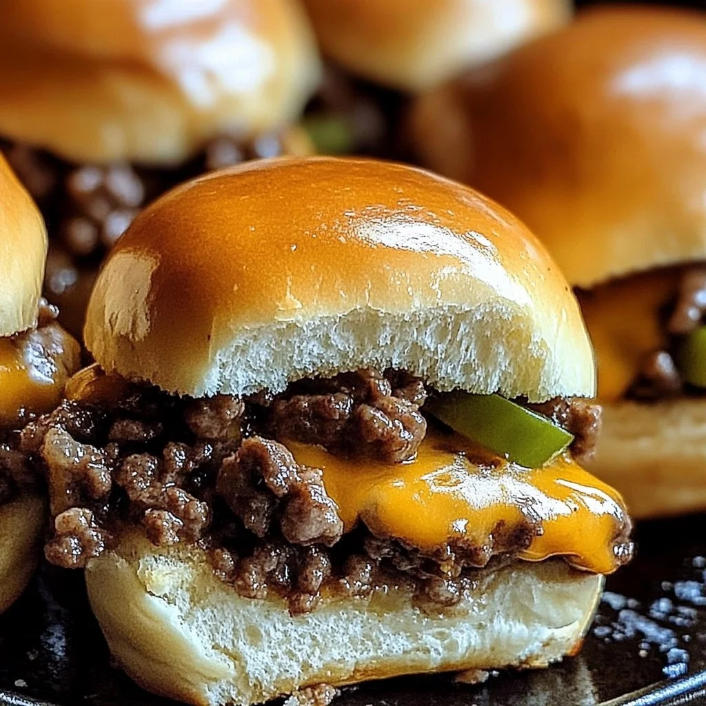 Philly Cheesesteak Sliders with Ground Beef
