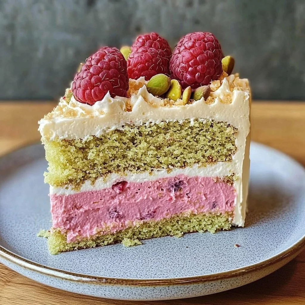 Pistachio and Raspberry Cake