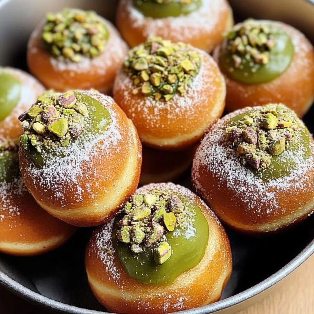 Irresistible Pistachio Filled Donuts