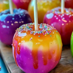 Rainbow Candy Apples