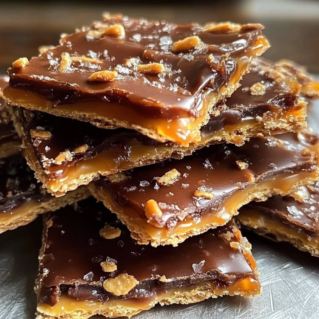 Delicious homemade Saltine Cracker Toffee dessert
