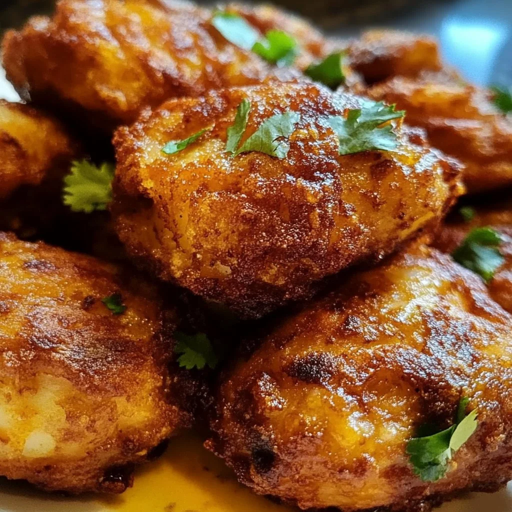 Plate of delicious Puerto Rican appetizers including empanadillas and tostones