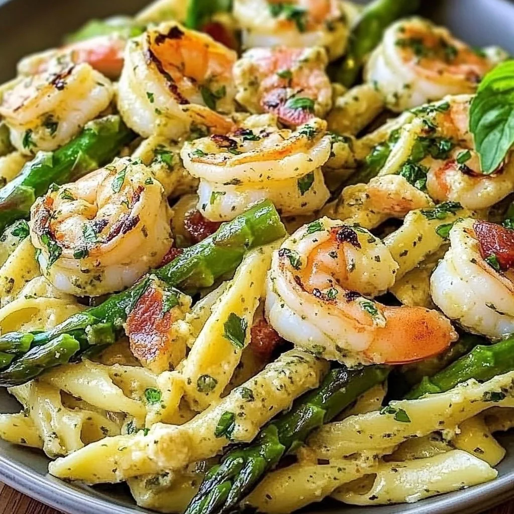 Shrimp Asparagus Carbonara