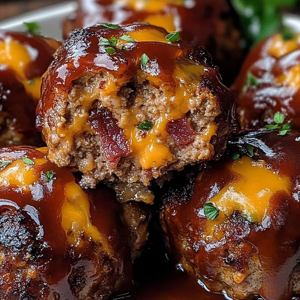 Bang-Bang Melty Bacon Cheddar Stuffed Meatloaf Bombs
