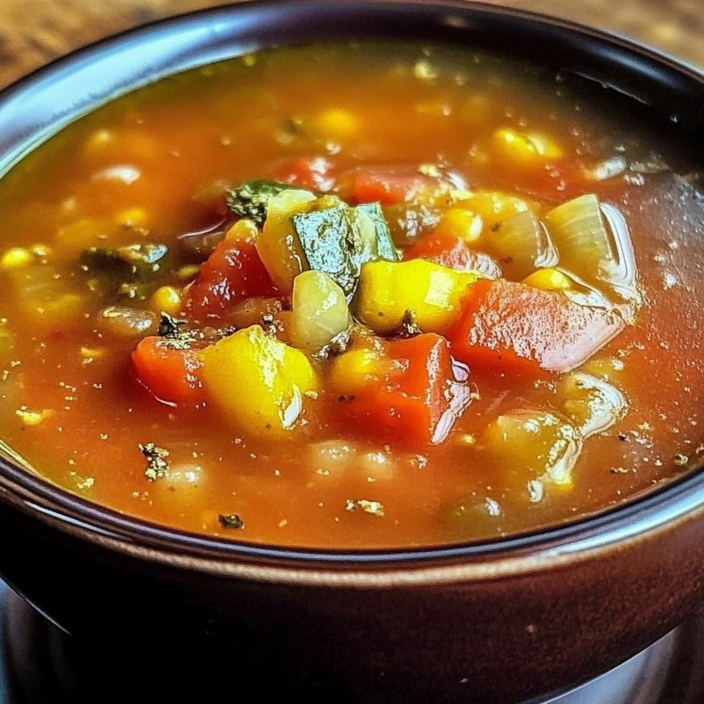 Delicious vegetarian crockpot soup in a cozy bowl