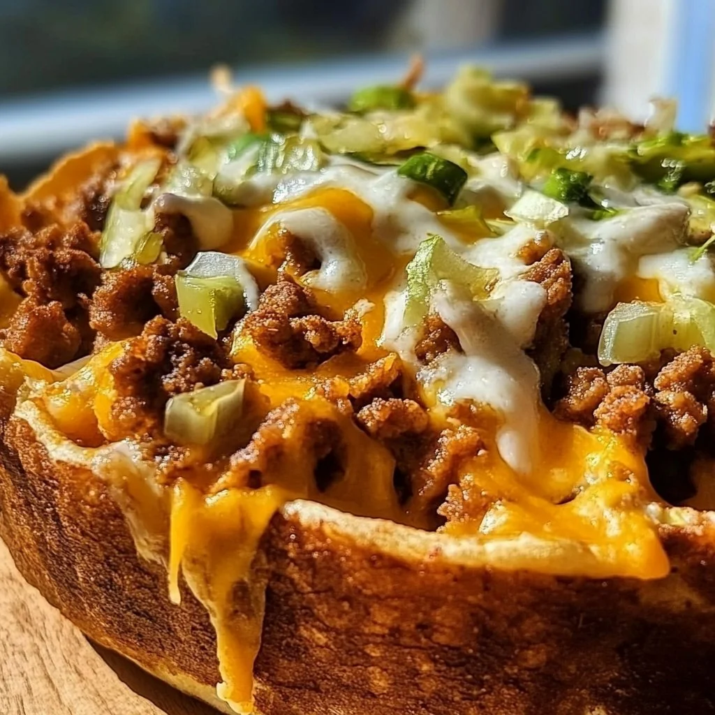 Delicious Big Mac Casserole with seven comforting layers