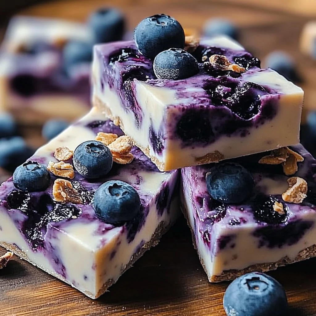 Blueberry Frozen Cottage Cheese Bark
