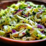 Cabbage Dijon Lime Salad with vibrant colors and fresh ingredients
