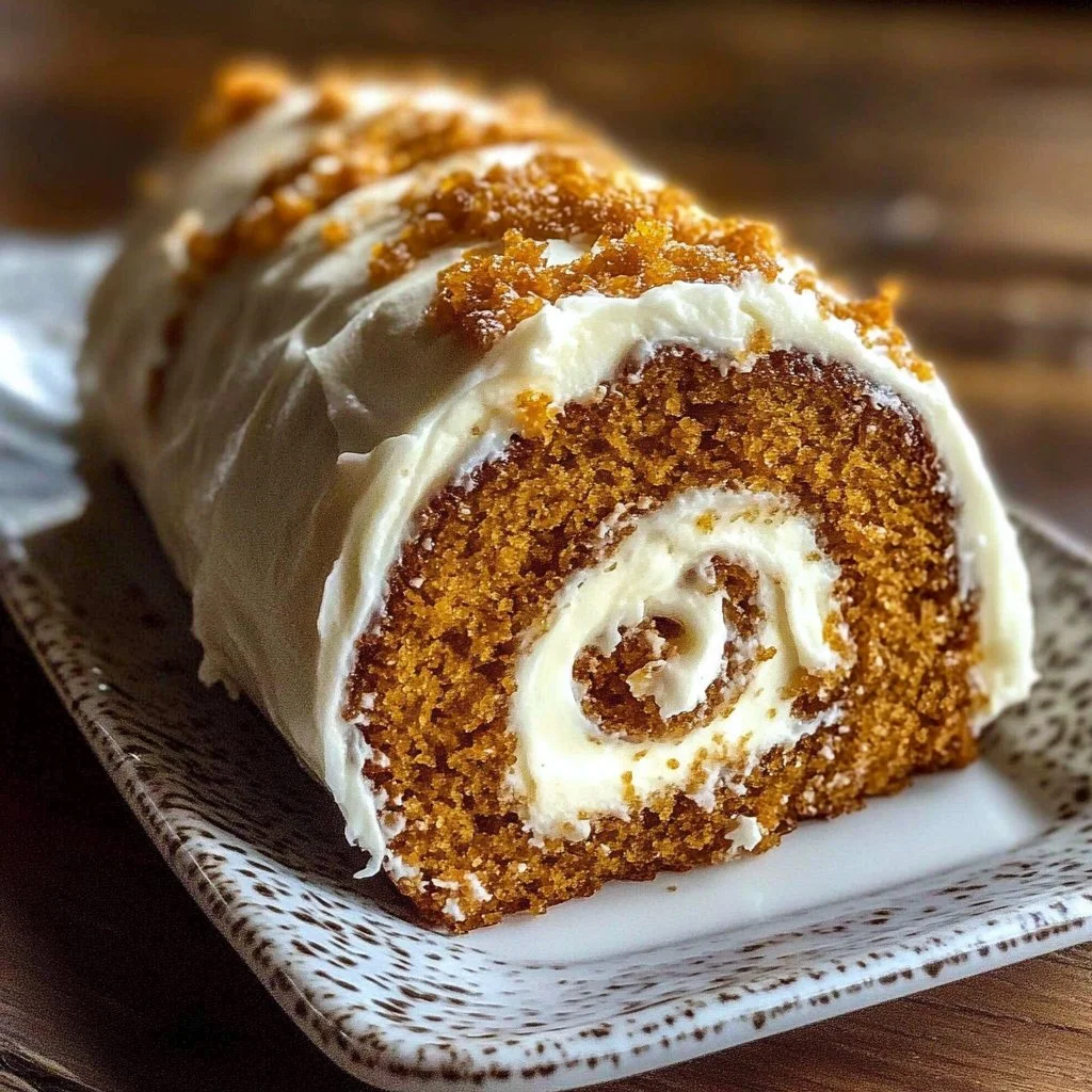 Carrot Cake Roll with Velvety Cream Cheese Frosting