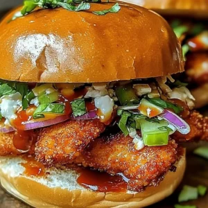 Delicious Chicken Bang Bang Sliders served on a plate