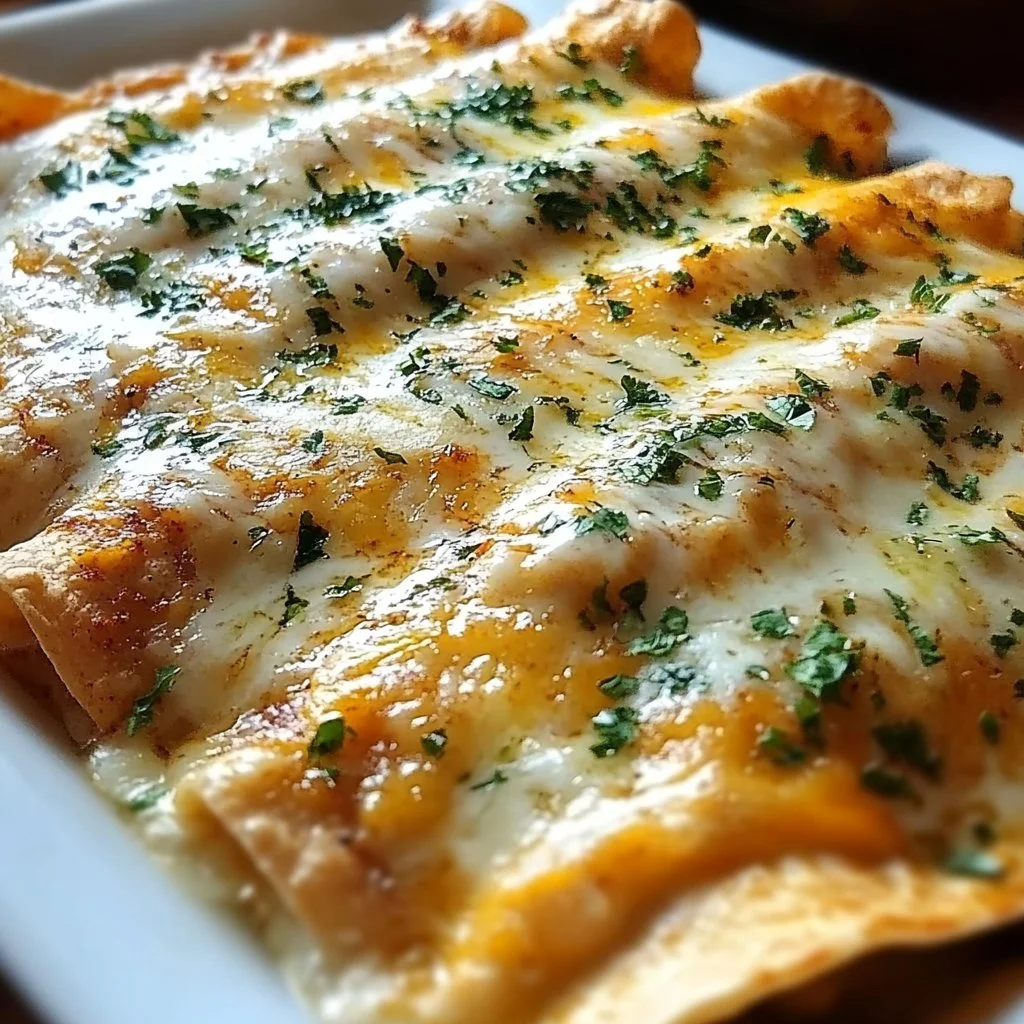 Chicken Enchiladas with White Sauce for Cozy Comfort Cooking