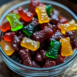 Chocolate-Dipped Haribo Gummy Bears in a delightful presentation.