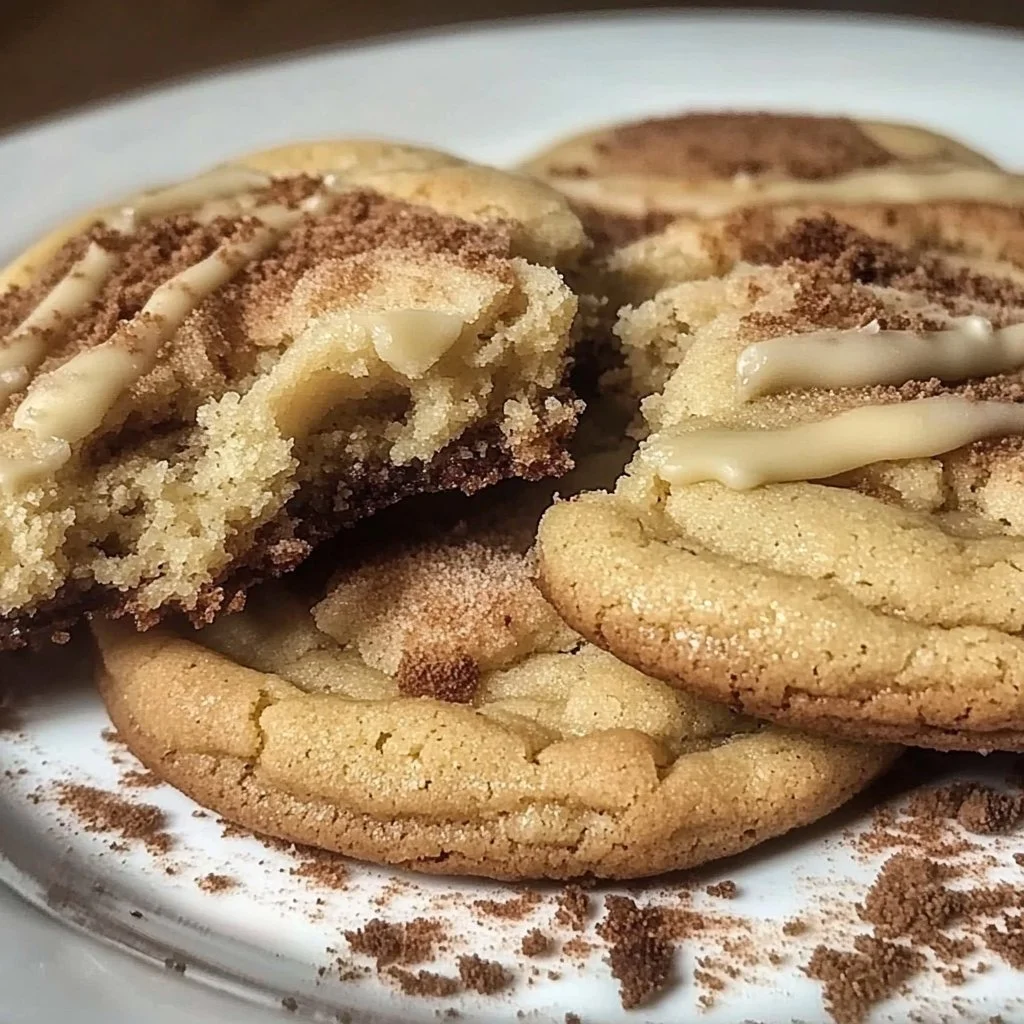 Plate of delicious coffee cake cookies sprinkled with cinnamon