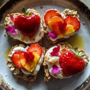 Colorful and healthy Valentine's Day snacks on a decorative platter.