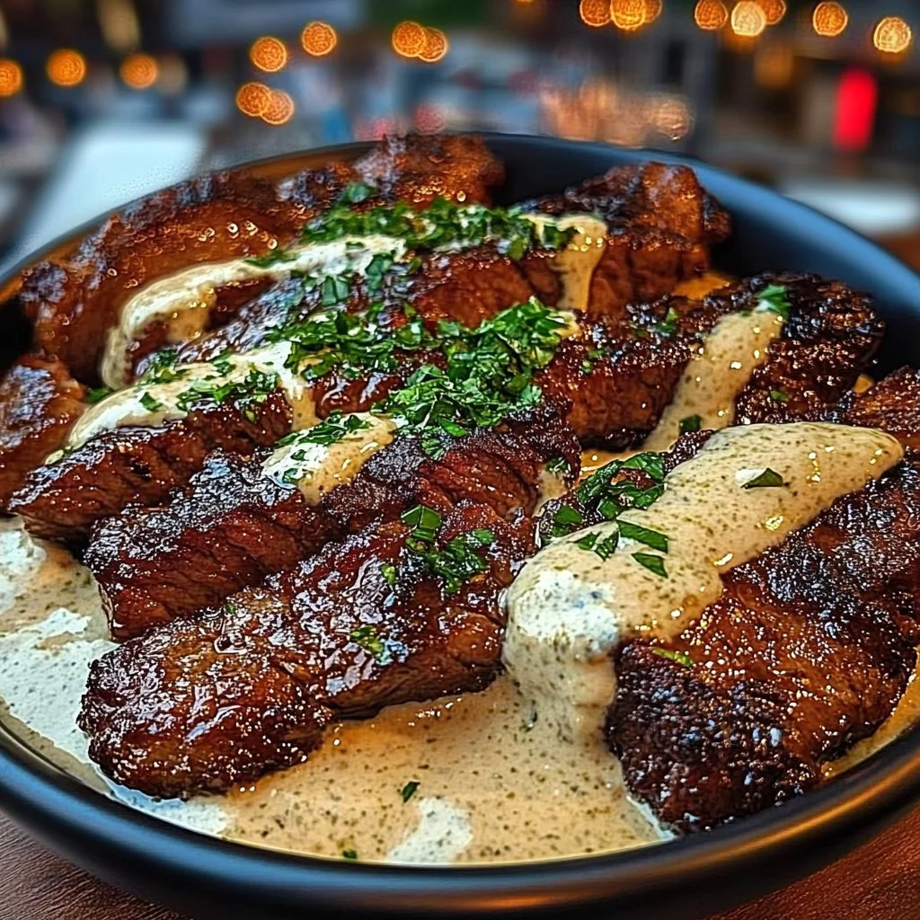 Crispy Steak Strips with Savory Tartar Cream