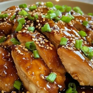 Crockpot Soy Honey Garlic Chicken dish garnished and ready to serve