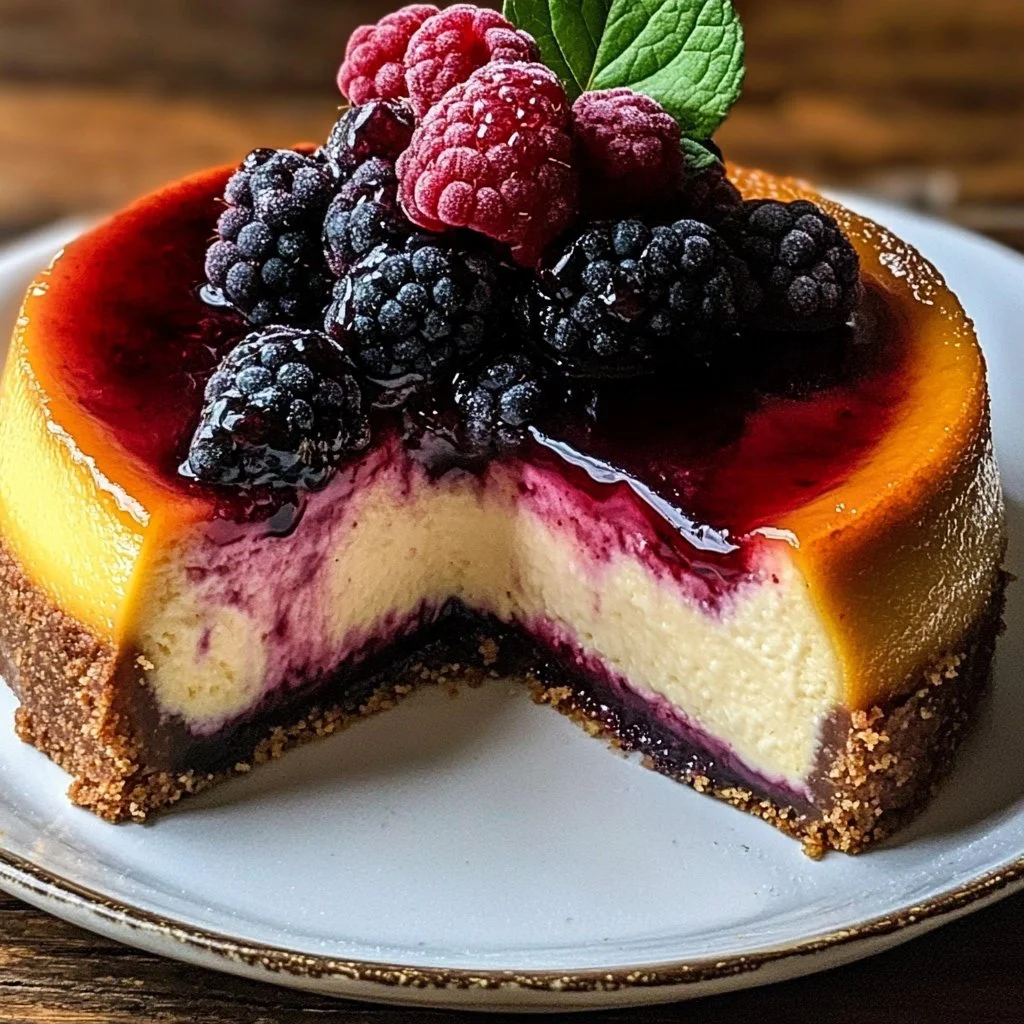 Delicious Citrus Berry Burnt Cheesecake