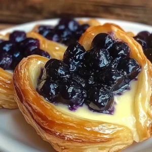 Freshly baked easy blueberry danish with a sweet blueberry filling.