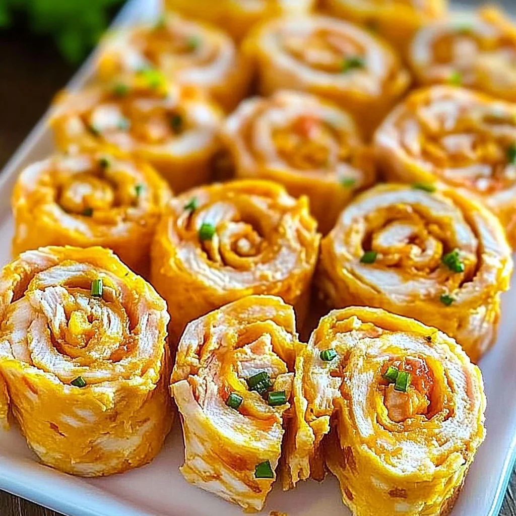 Easy Buffalo Chicken Pinwheels served on a plate, perfect for appetizers.