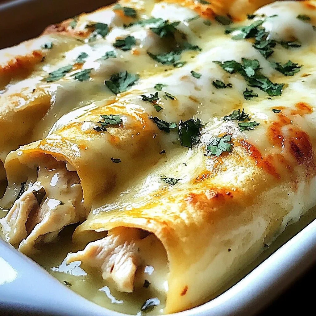 Easy Chicken Enchiladas with White Sauce