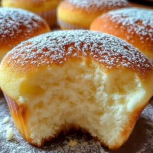 Fluffy Japanese cotton cheesecake cupcakes ready to be served