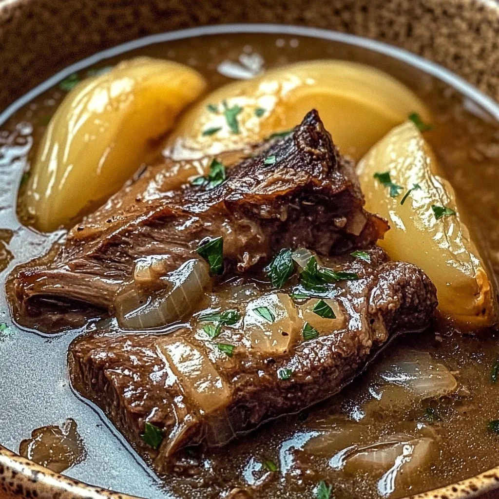 French Onion Beef Short Rib Soup
