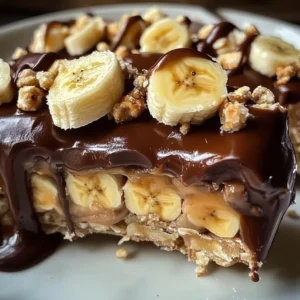 Delicious frozen banana snickers dessert ready to enjoy