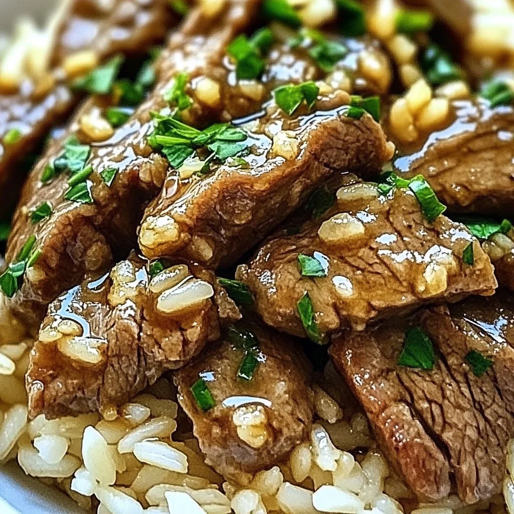 Garlic Butter Beef and Rice