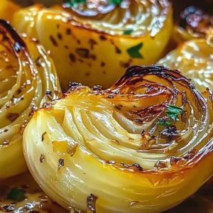 Delicious garlic butter roasted cabbage ready to be served