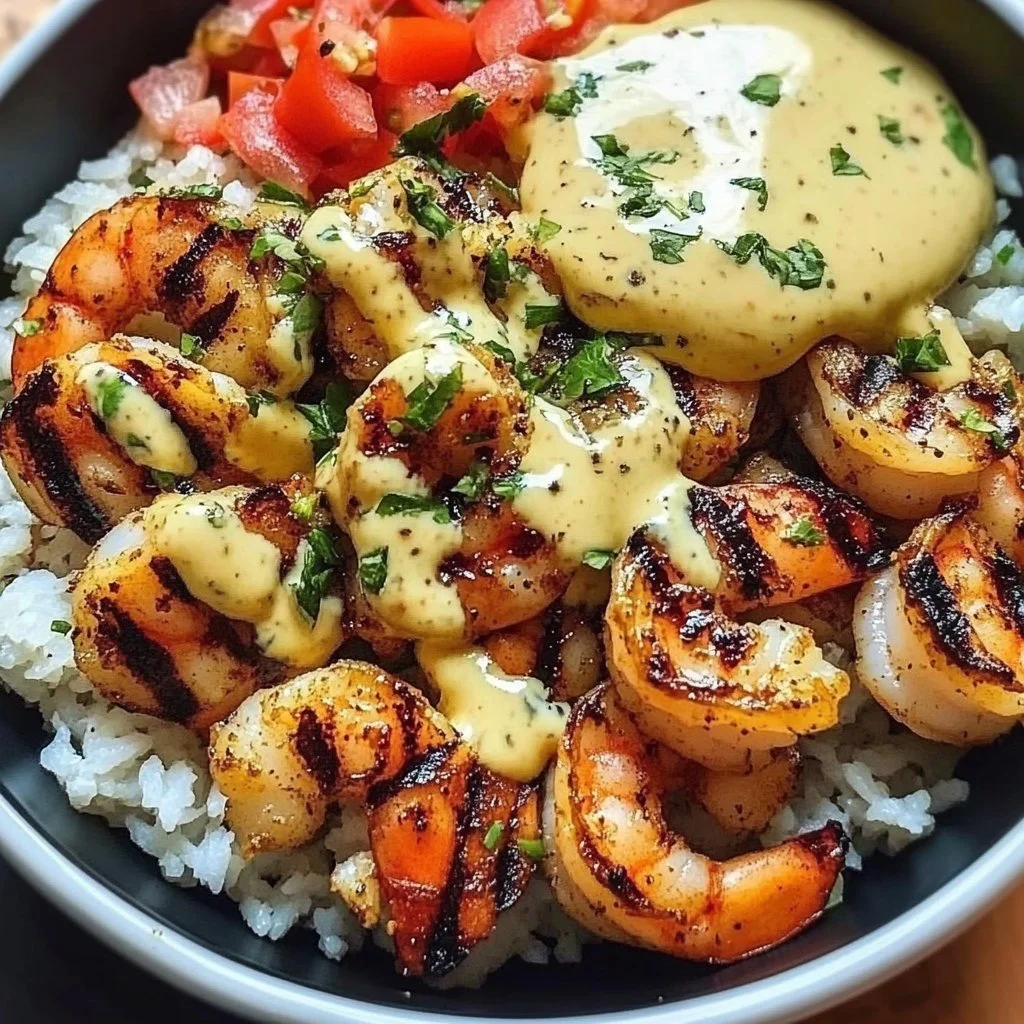 Grilled Shrimp Bowl with Creamy Garlic Sauce: 5 Flavorful Steps