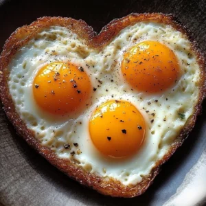 Delicious heart-shaped eggs served on a plate for a romantic breakfast.