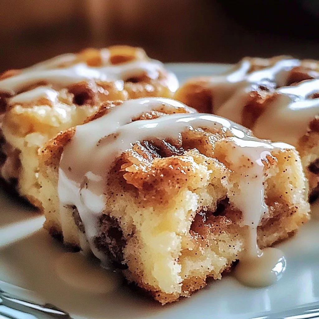 Heavenly cinnamon bun scones with icing on a white plate
