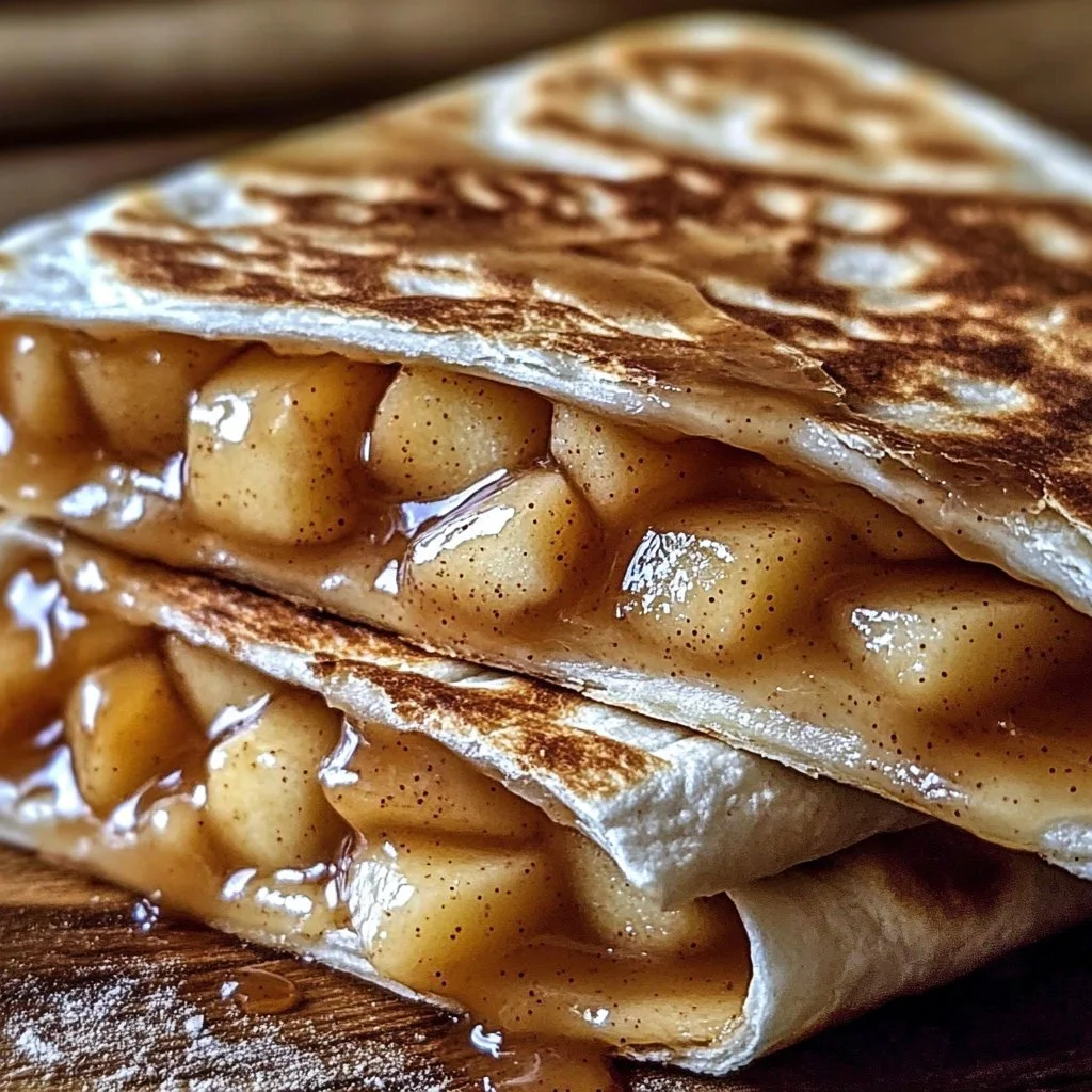 Delicious apple cinnamon quesadillas ready to serve for breakfast
